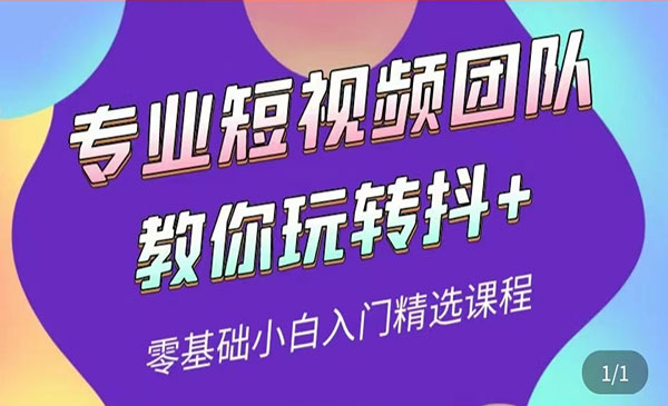 专业短视频团队教你玩转抖+0基础小白入门精选课程（价值399元）_wwz